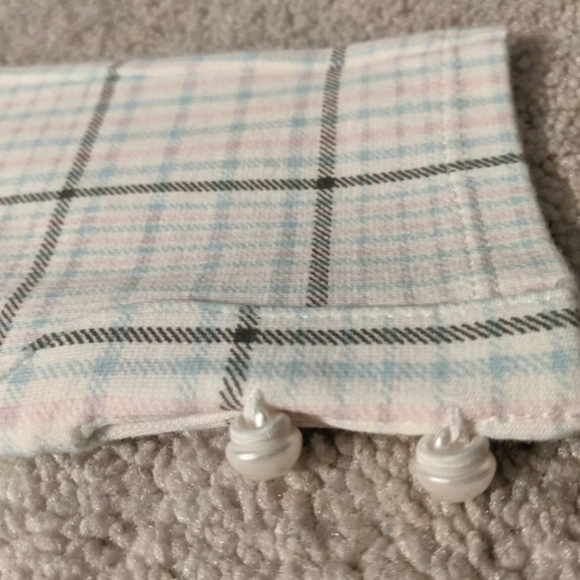 NWT Janie and Jack Plaid Ponte Button Cuff Pants, 2T - Picture 6 of 7